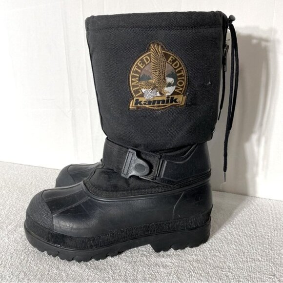Vintage Kamik Black Limited Edition Embroidered Insulated Winter Boots 9 - Picture 4 of 13